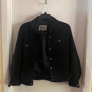 Outer Edge Black suede Trucker Jacket